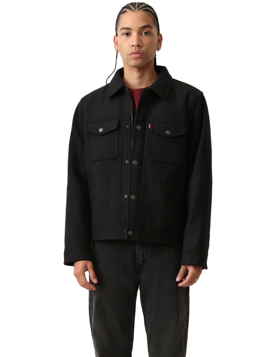 Chamarra casual con bolsillos para hombre