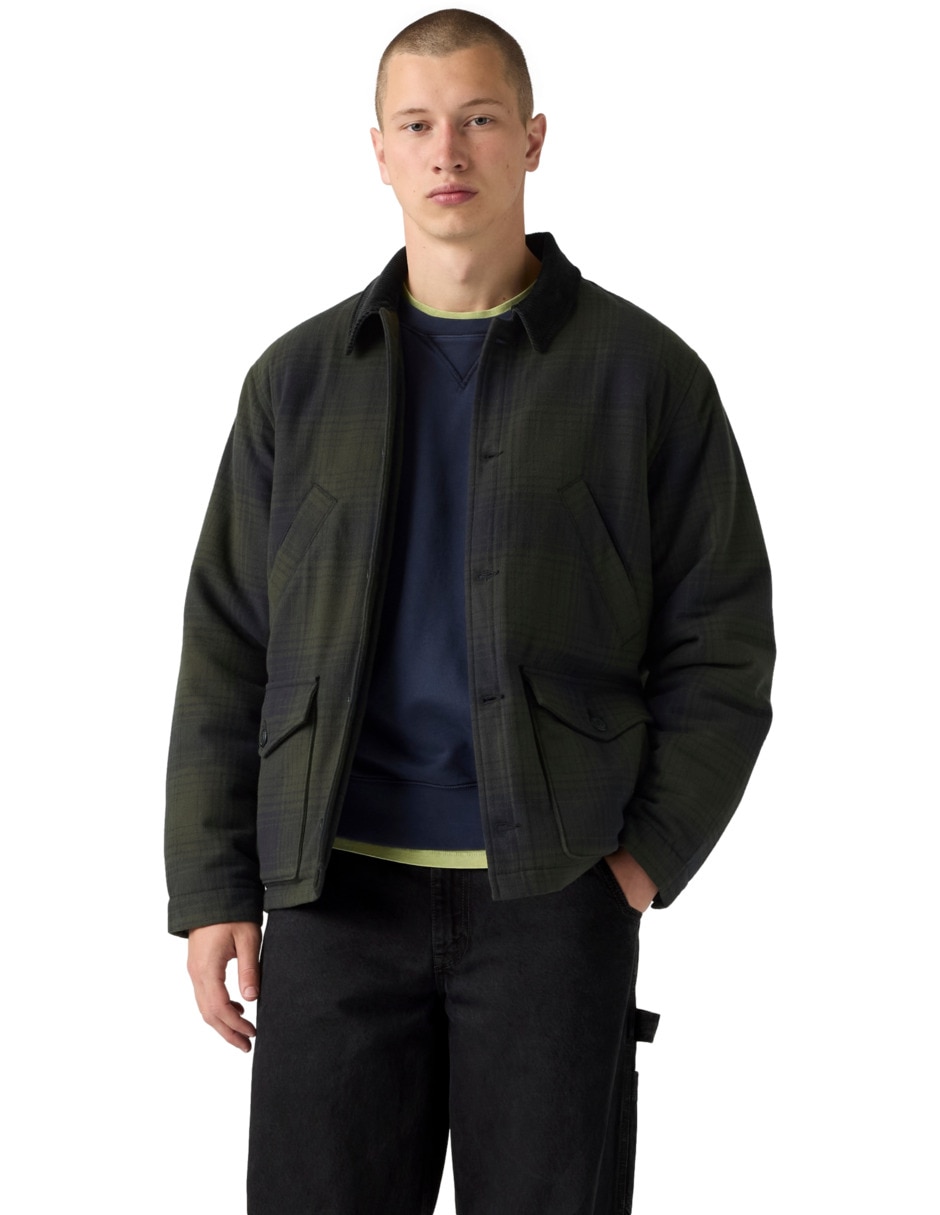 Chamarra casual de algodón para hombre