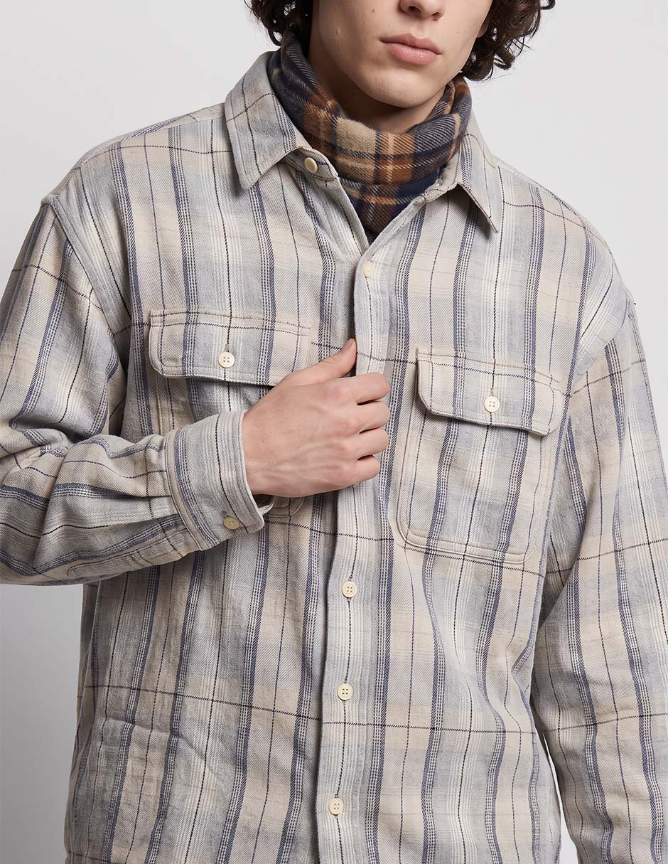 Camisa casual de algodón manga larga para hombre 2