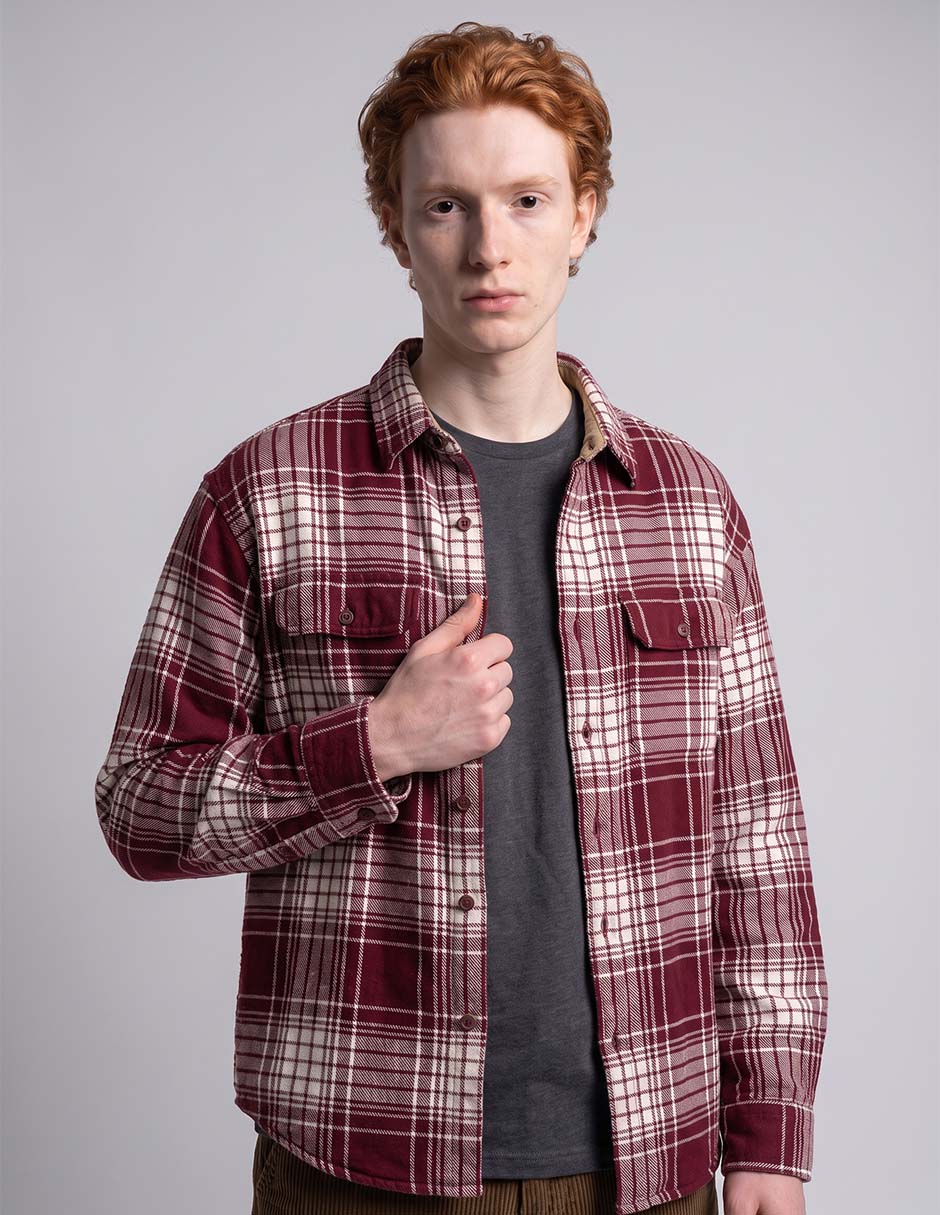 Sobrecamisa casual de algodón manga larga para hombre Sobrecamisa casual de algodón manga larga para hombre