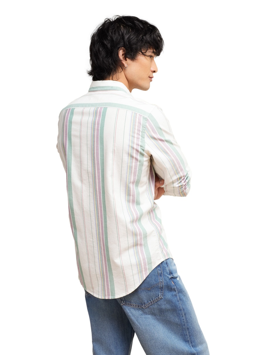 Camisa casual de algodón manga larga para hombre 3