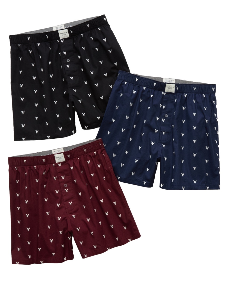 Bóxer american eagle de algodón para hombre 3 piezas