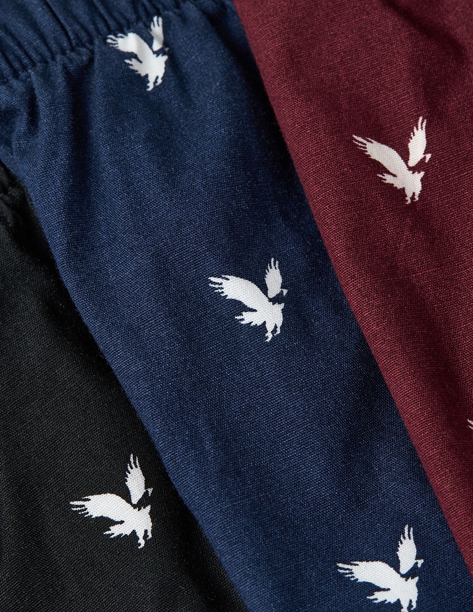 Bóxer american eagle de algodón para hombre 3 piezas