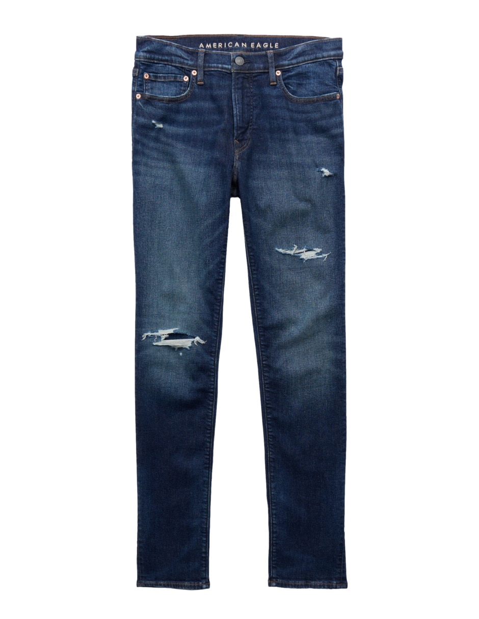 Jeans regular slim jeans ae lavado obscuro para hombre 4