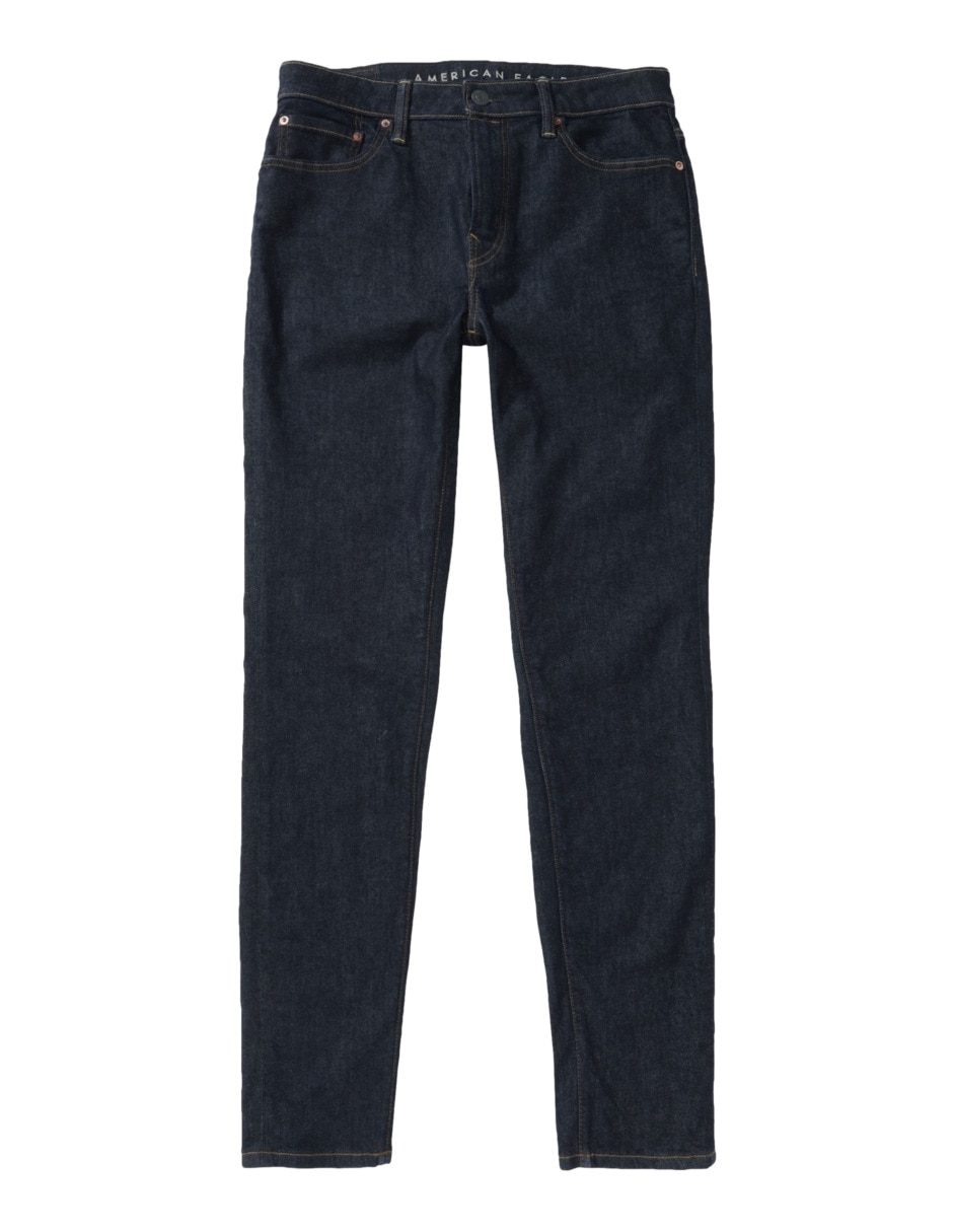 Jeans regular skinny jeans ae lavado obscuro para hombre 4