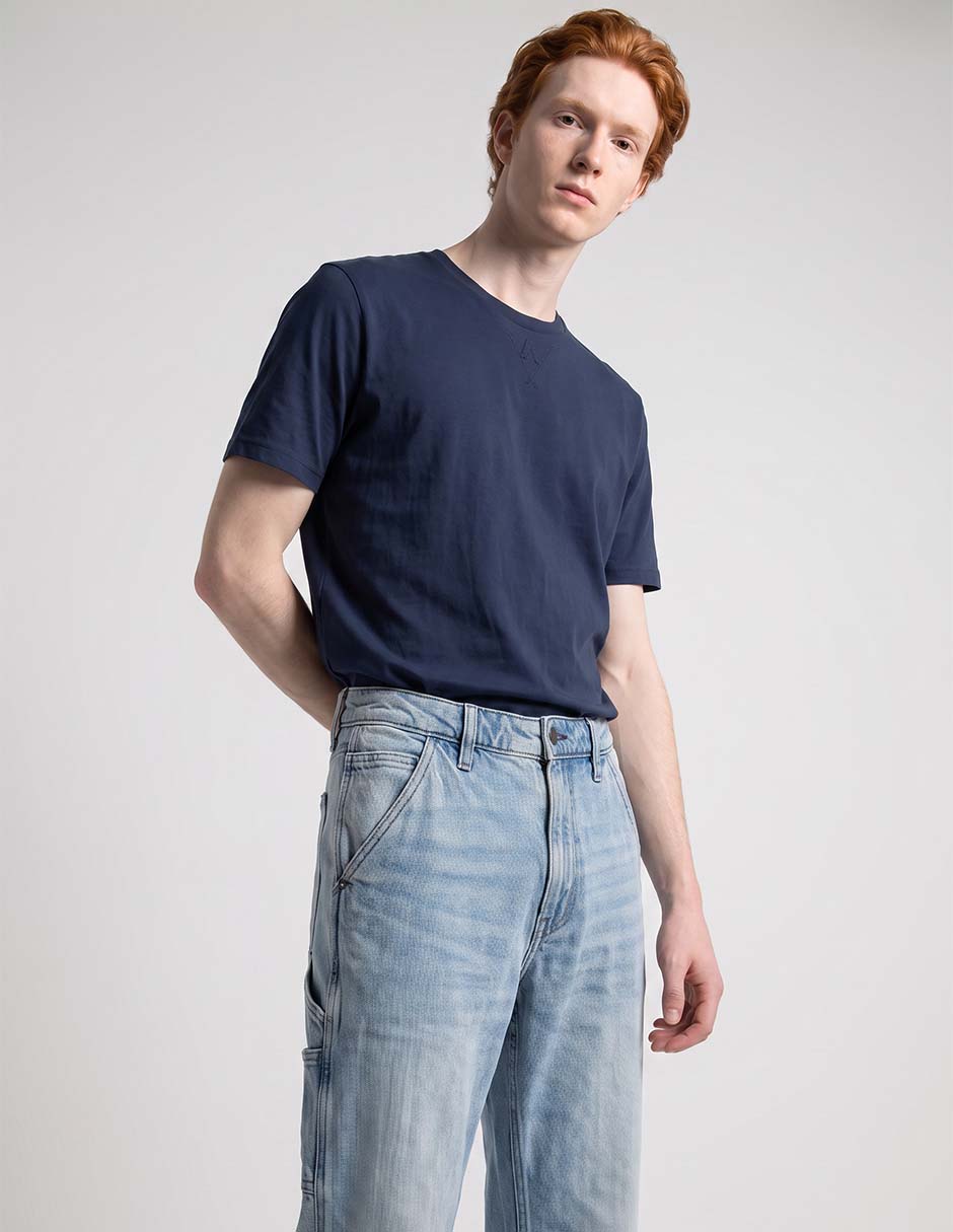 Jeans straight lavado claro para hombre 3