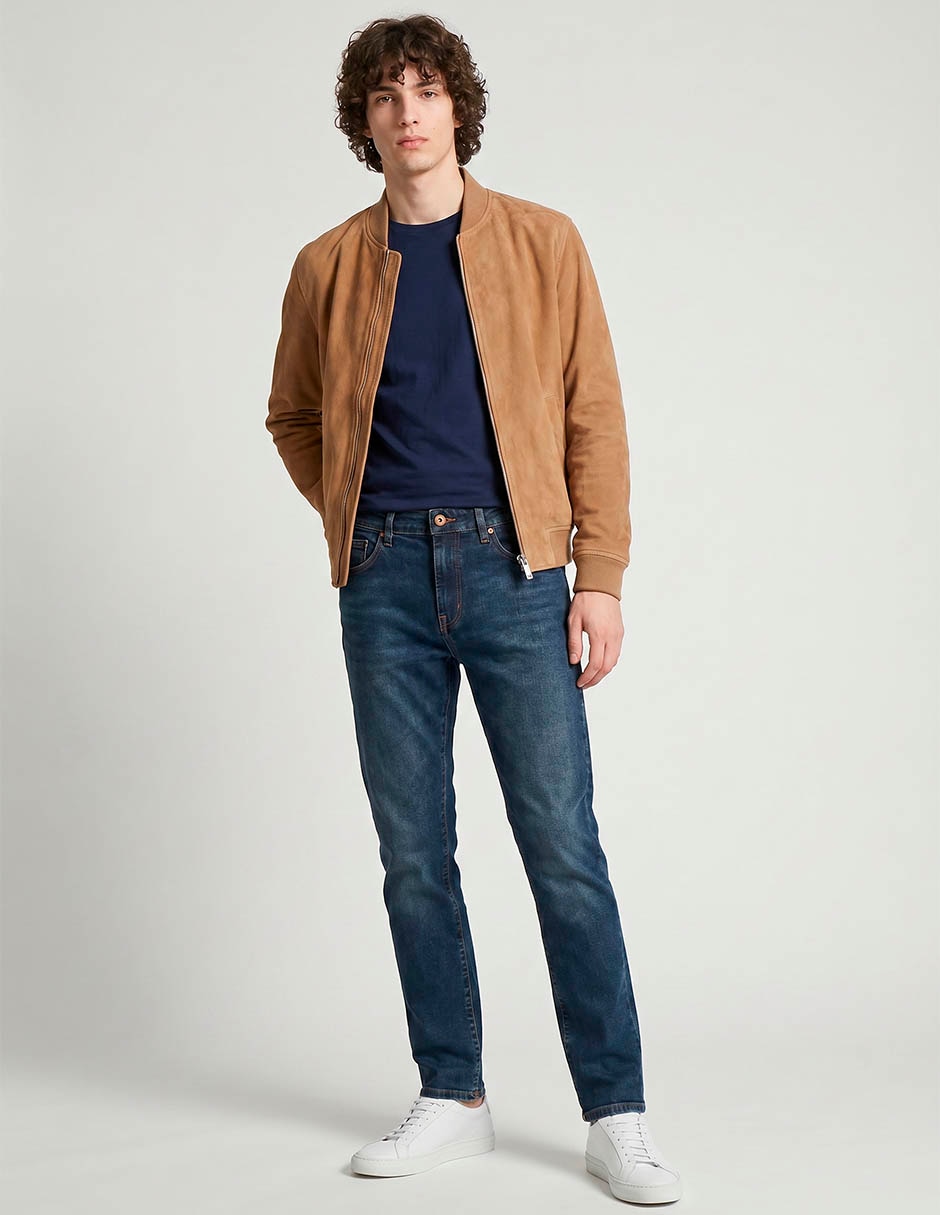 Jeans slim deslavado para hombre 3
