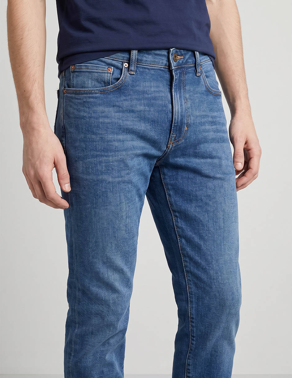 Jeans slim lavado medio para hombre 3