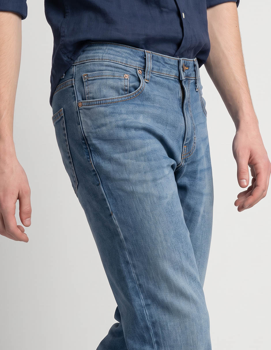 Jeans slim deslavado para hombre 3