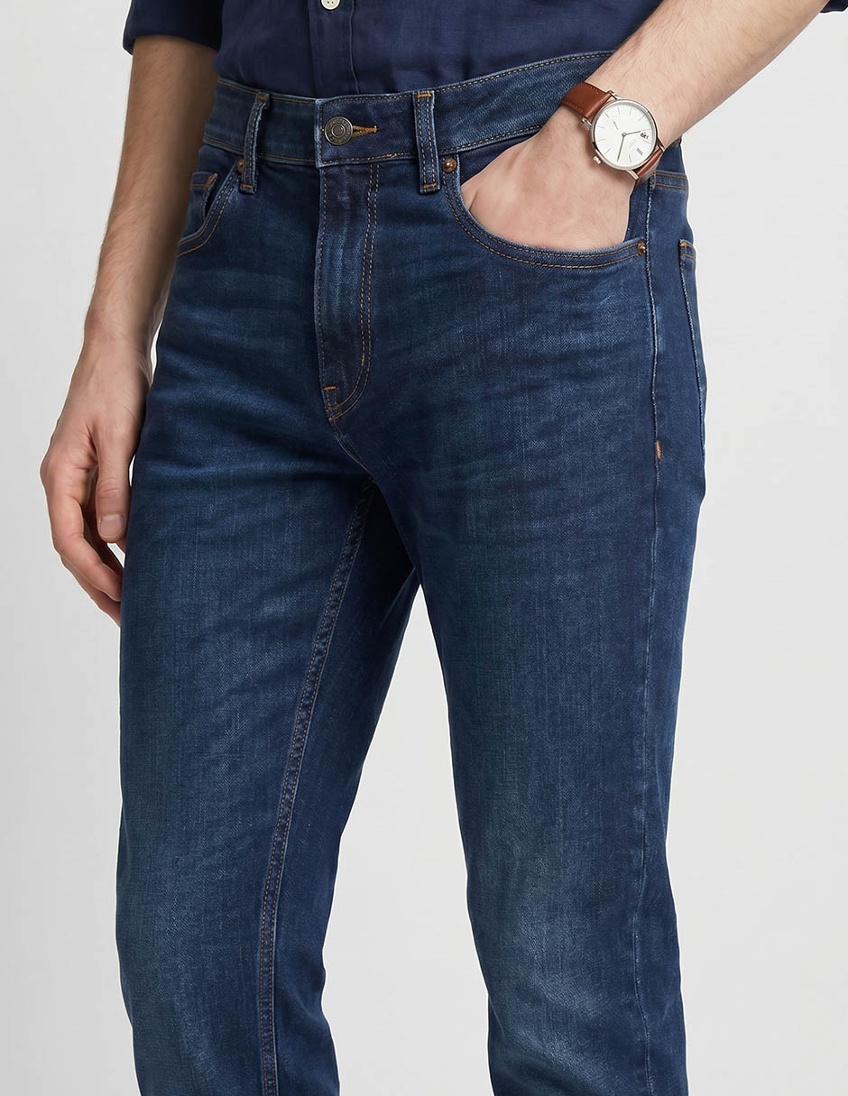 Jeans skinny deslavado para hombre 3