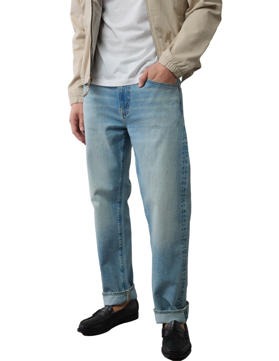 Jeans straight American Eagle deslavado para hombre
