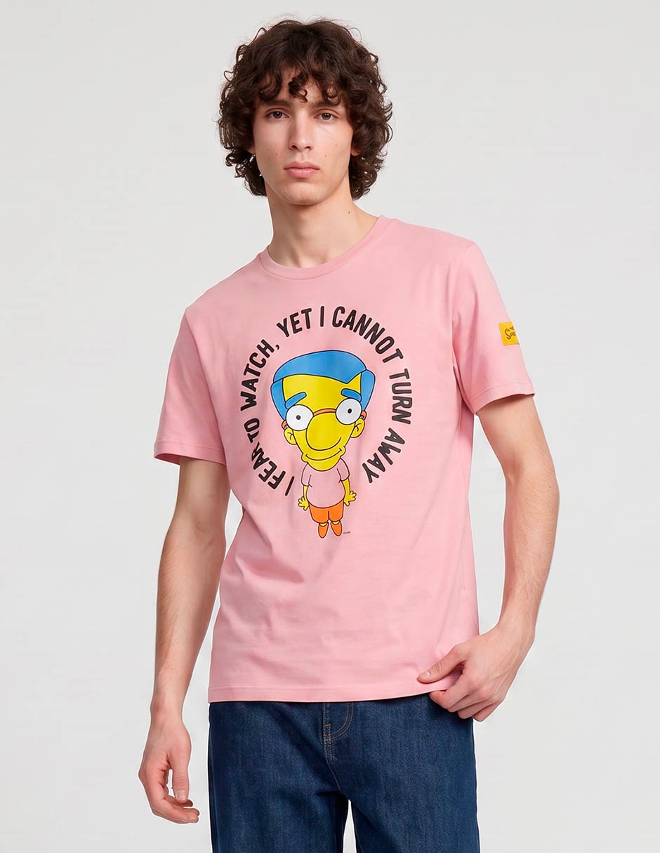 Playera milhouse cuello redondo para hombre Playera milhouse cuello redondo para hombre