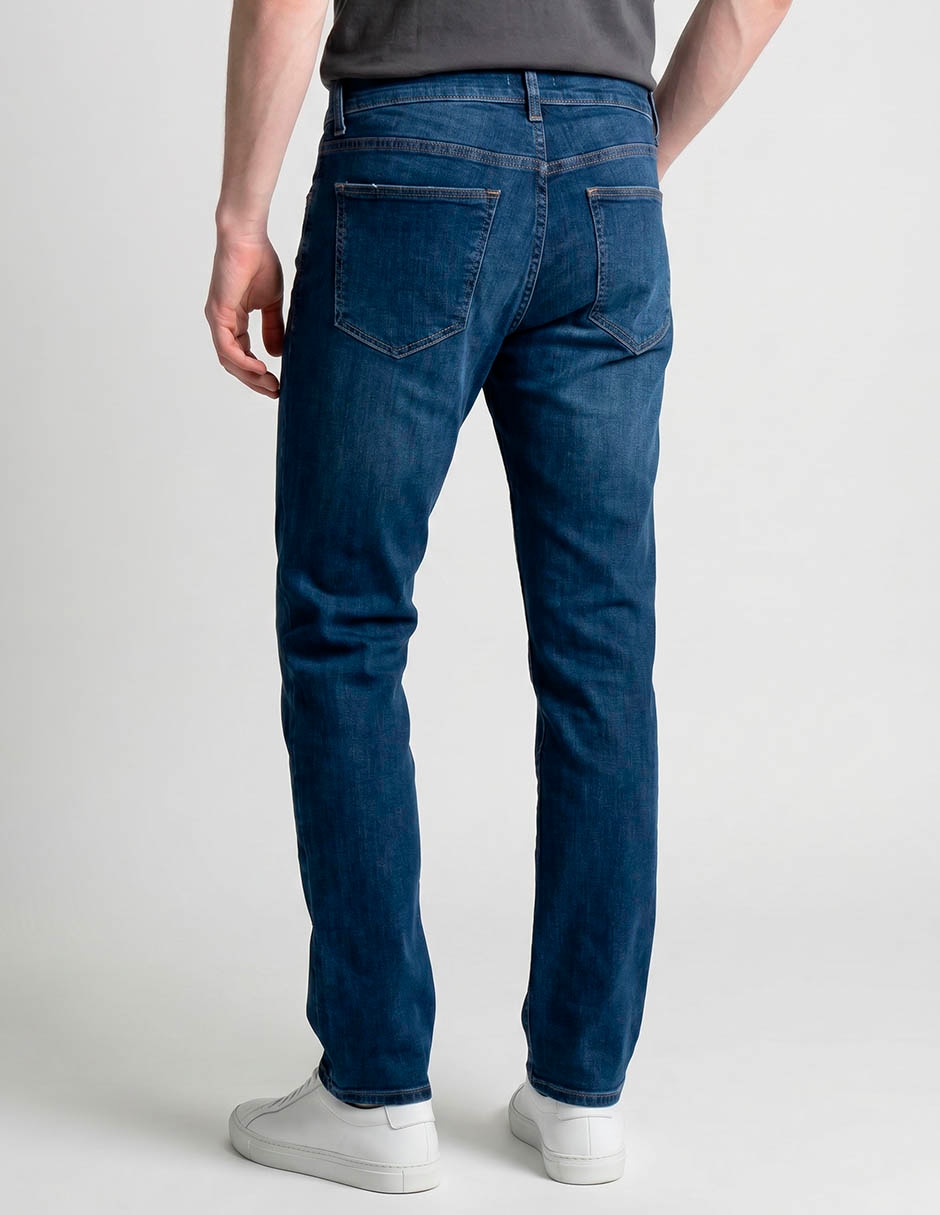 Jeans straight deslavado para hombre 2