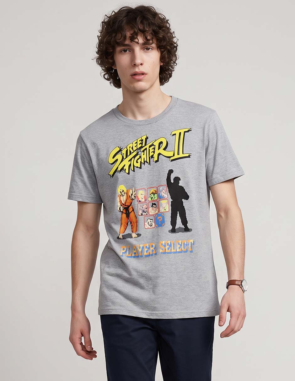 Playera Street Fighter cuello redondo para hombre