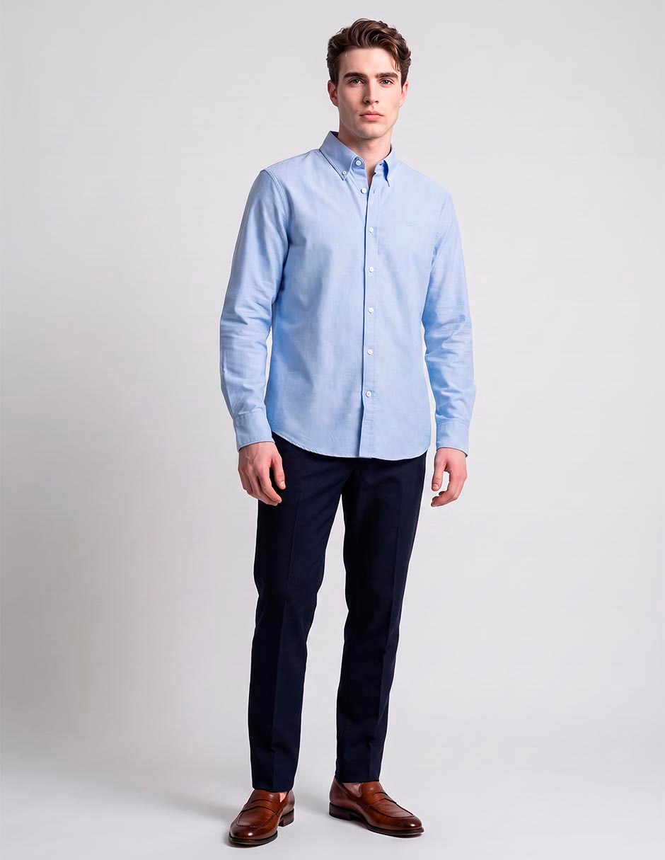 Camisa casual de algodón manga larga para hombre 2
