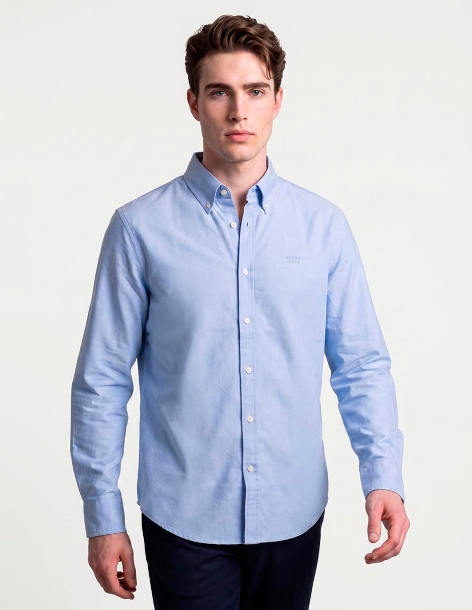 Camisa casual de algodón manga larga para hombre Camisa casual de algodón manga larga para hombre