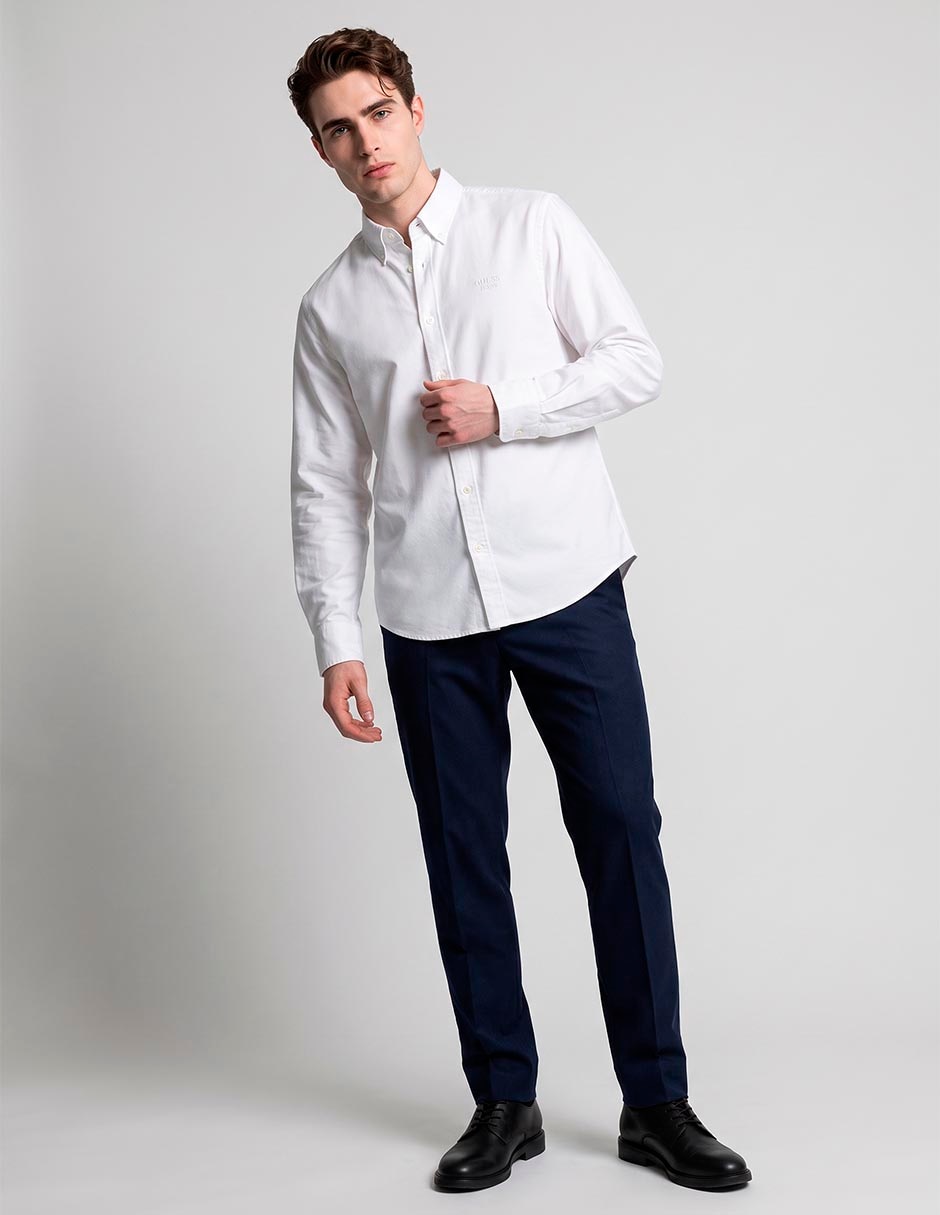 Camisa casual de algodón manga larga para hombre 2
