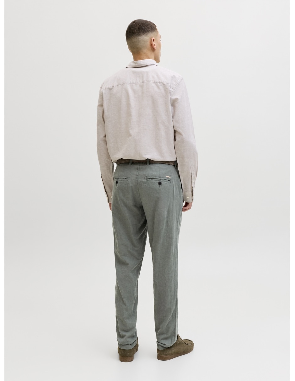 Pantalón casual chino regular jack & jones de algodón y lino para hombre