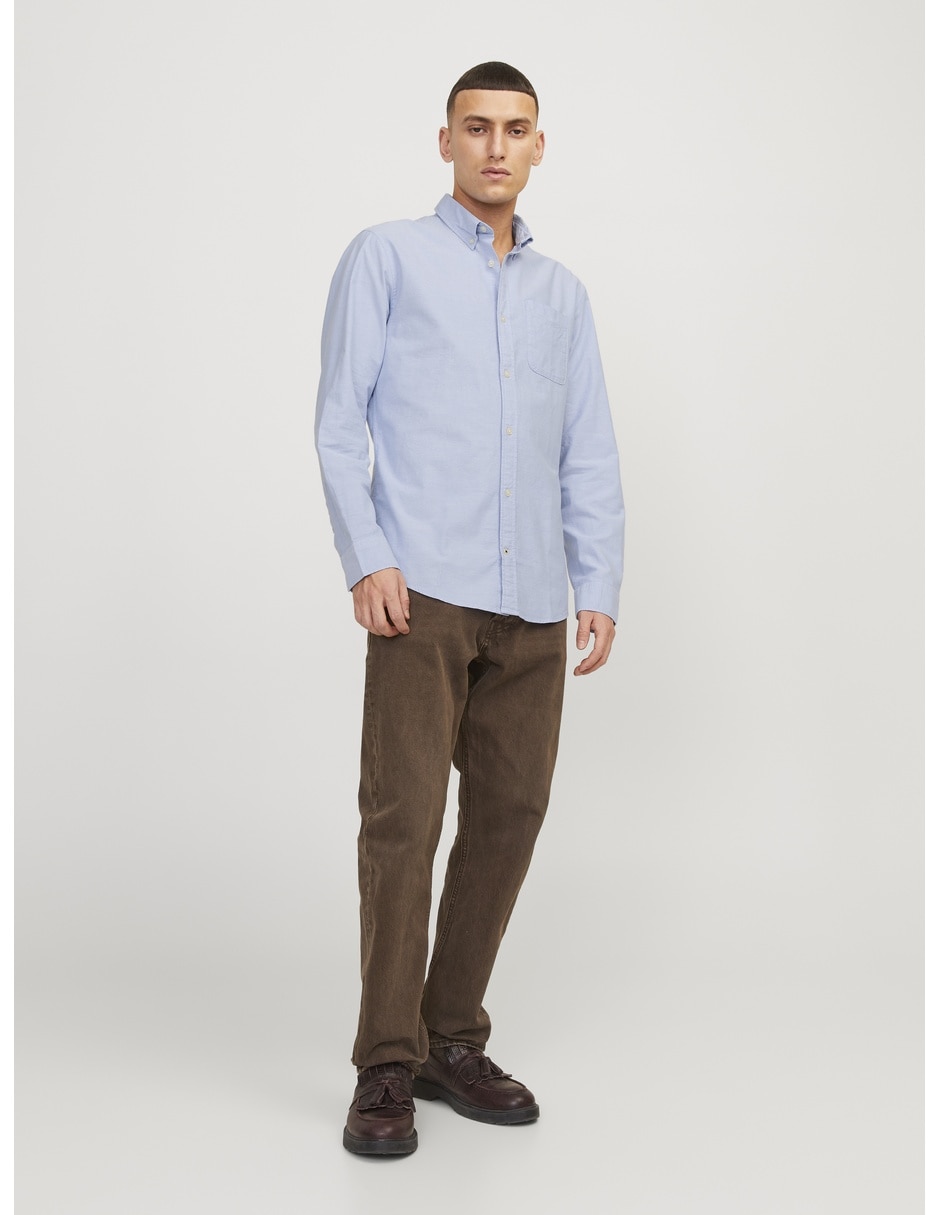 Camisa casual manga larga para hombre 4
