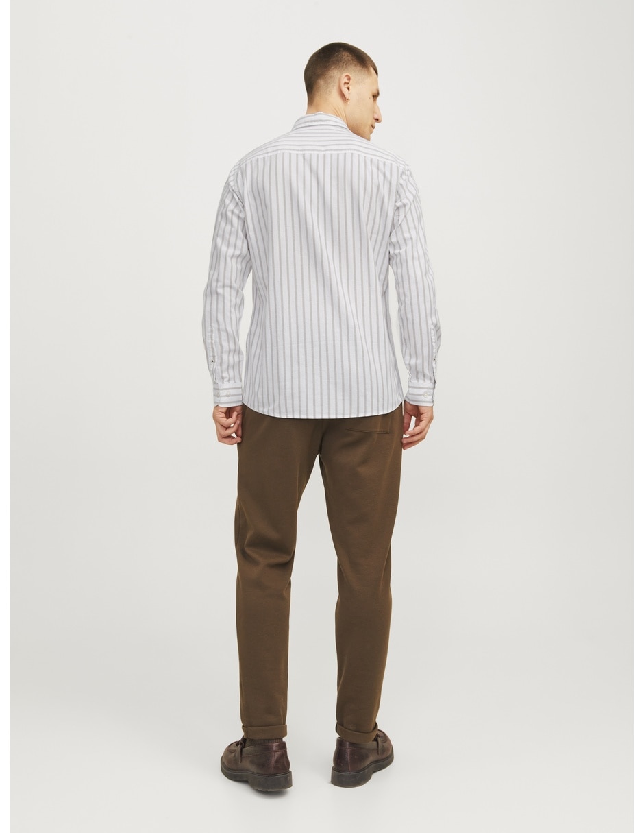 Camisa casual jack & jones de algodón manga larga para hombre