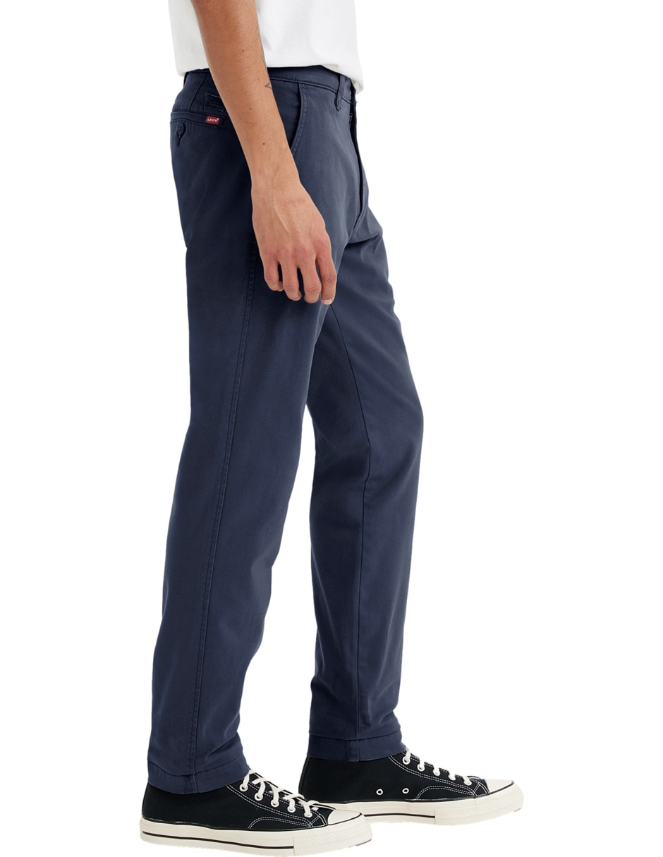 Pantalón casual regular regular de algodón para hombre 4