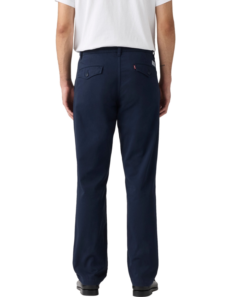 Pantalón casual regular regular de algodón para hombre 4