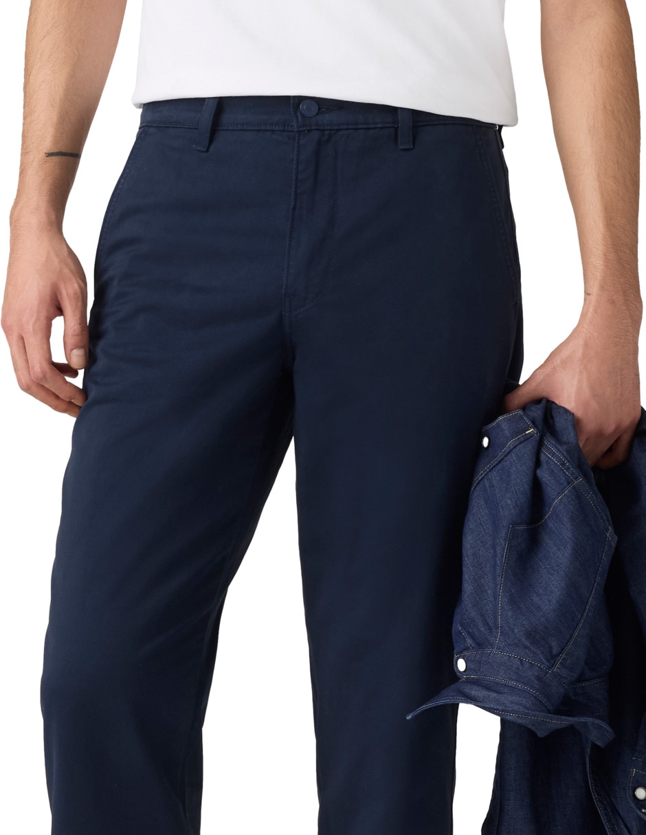 Pantalón casual regular regular de algodón para hombre 3