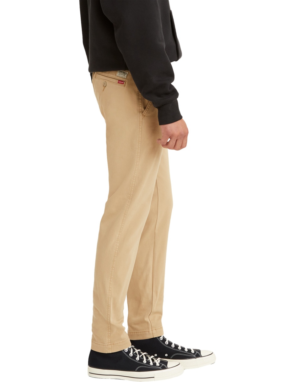Pantalón casual regular regular de algodón para hombre 4