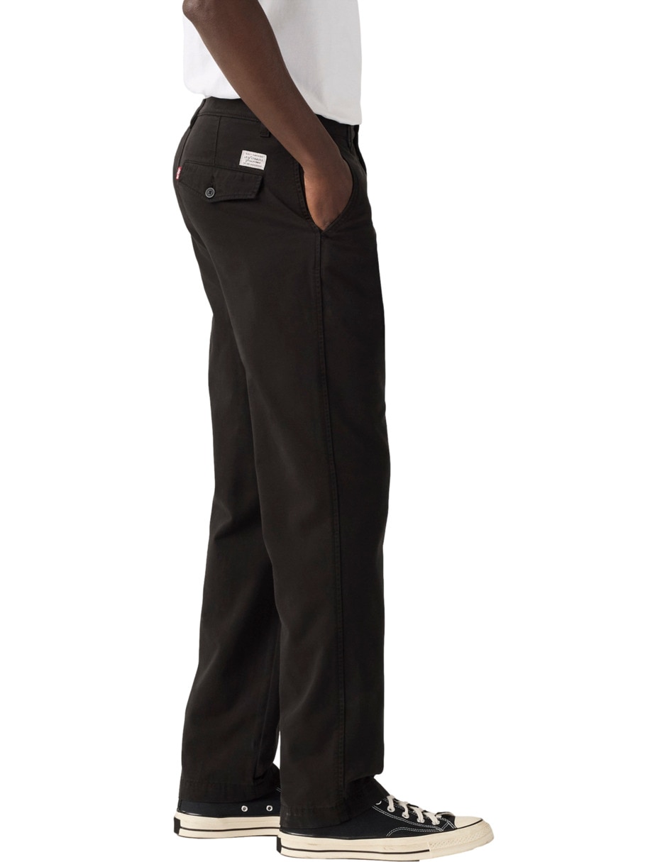Pantalón casual regular regular de algodón para hombre 4