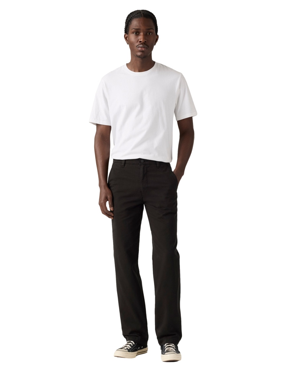 Pantalón casual regular regular de algodón para hombre 2