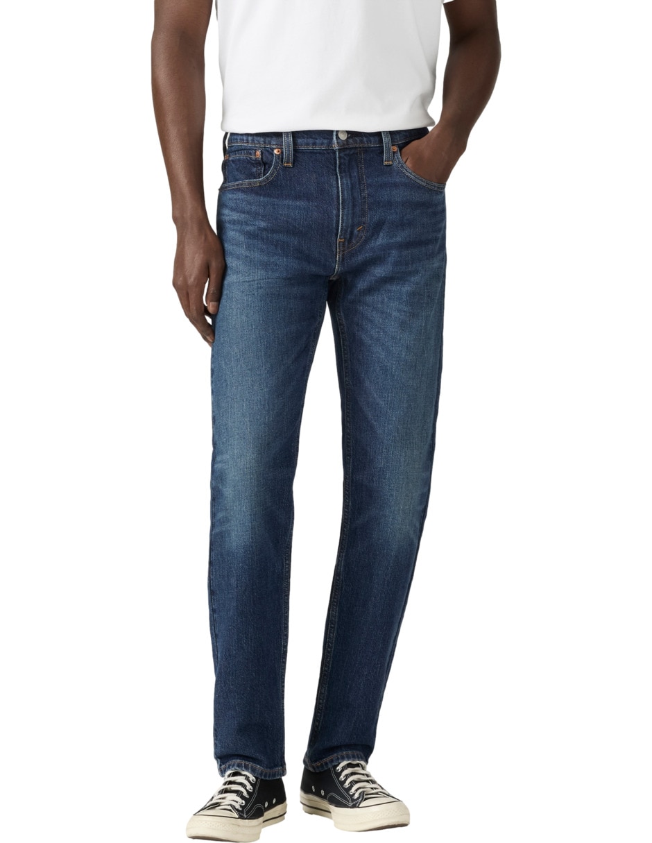 Jeans taper lavado obscuro para hombre