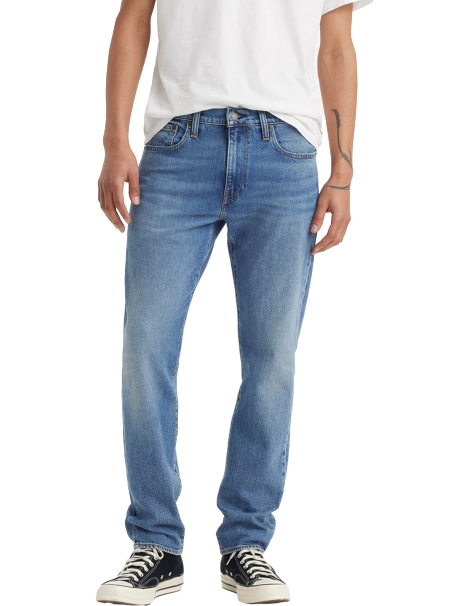 Jeans taper lavado claro para hombre
