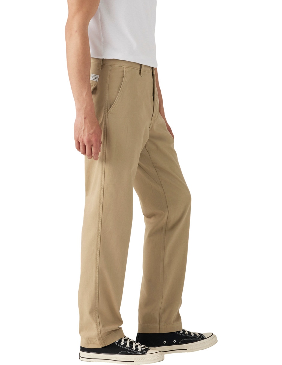 Pantalón casual regular regular de algodón para hombre 5