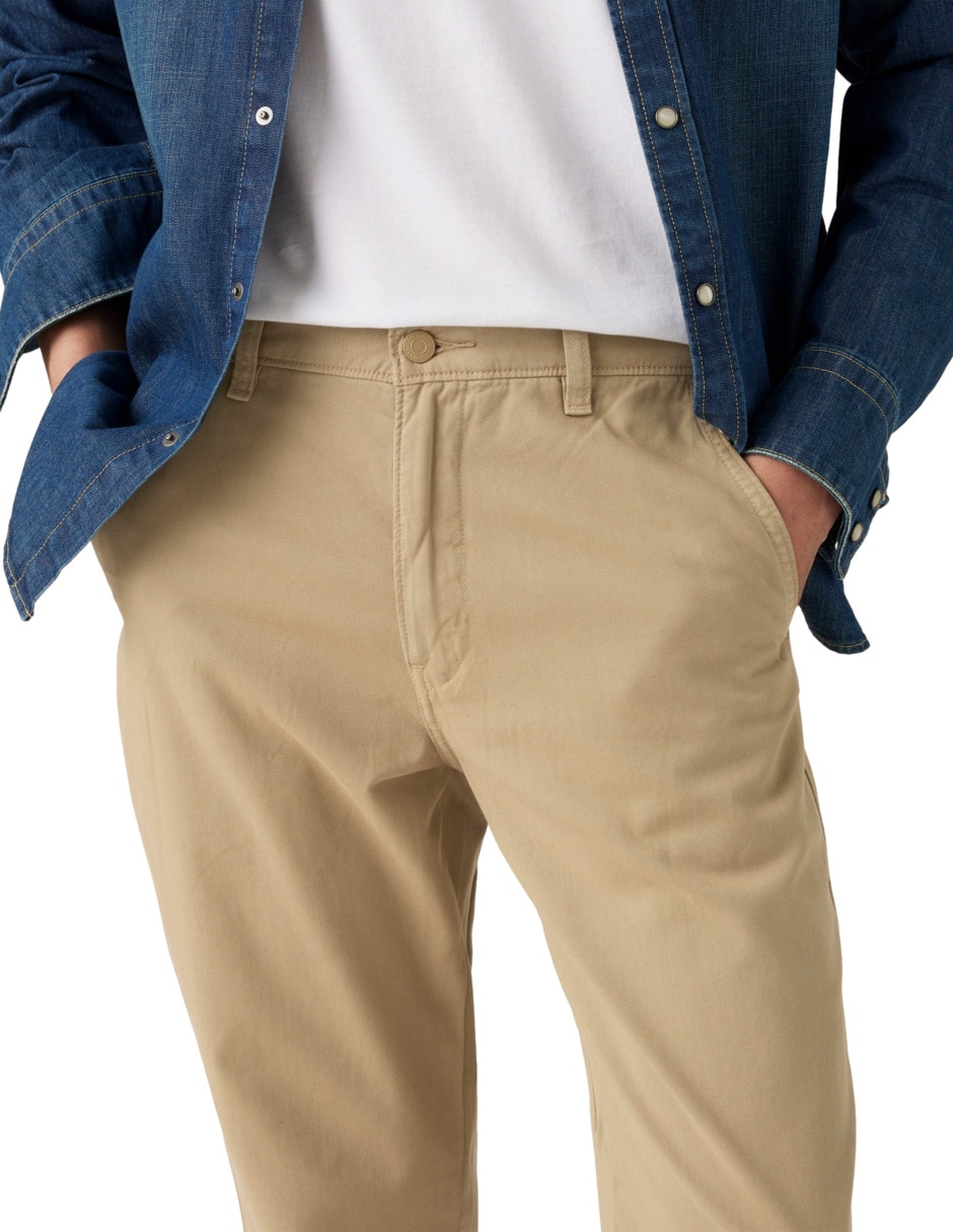 Pantalón casual regular regular de algodón para hombre 3