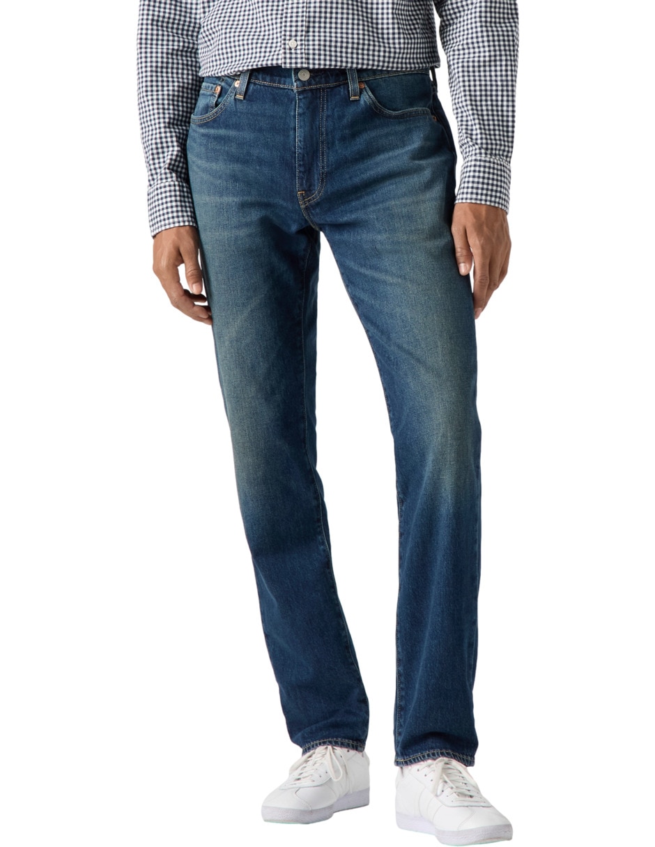 Jeans slim lavado obscuro para hombre