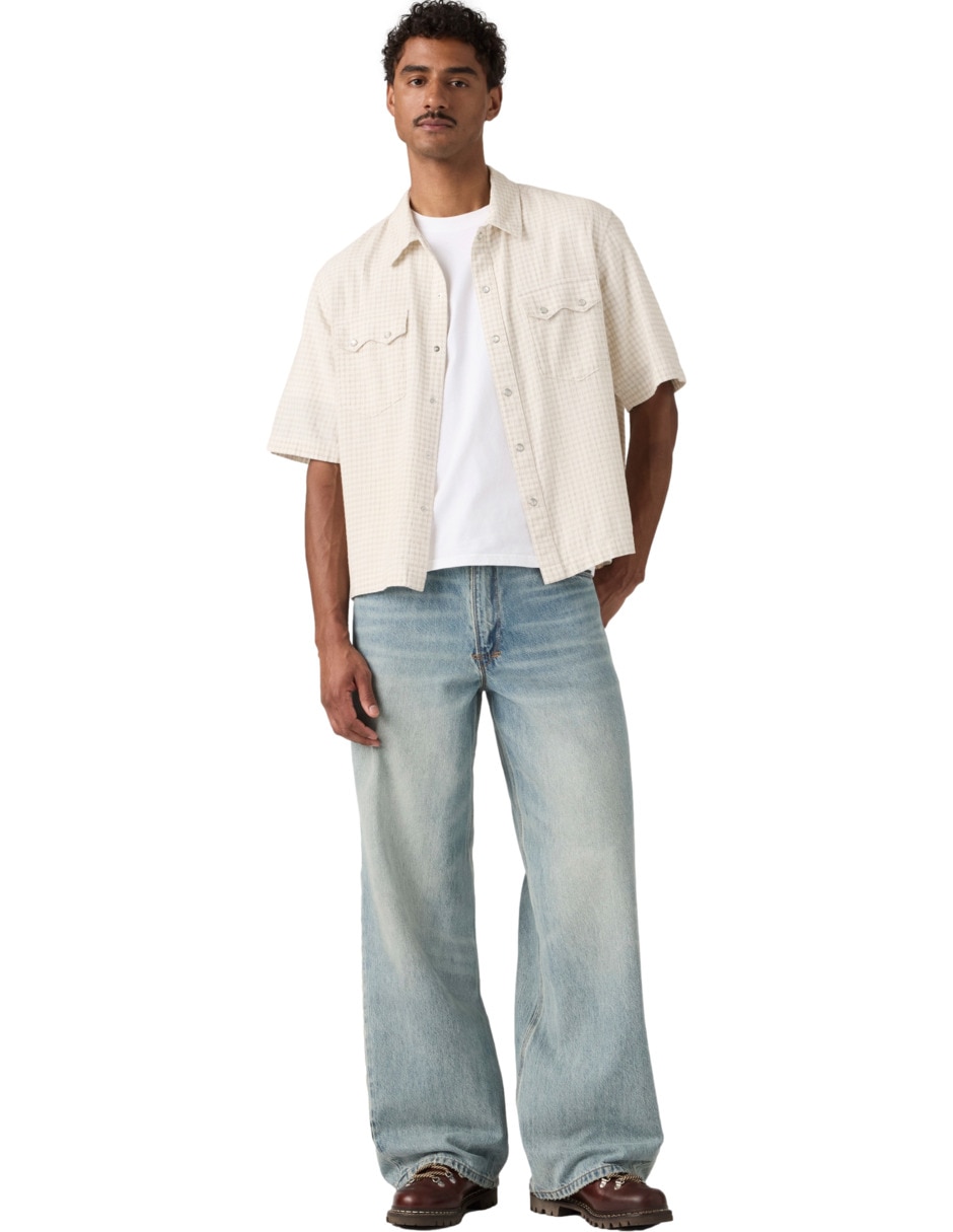 Jeans baggy lavado claro para hombre 4