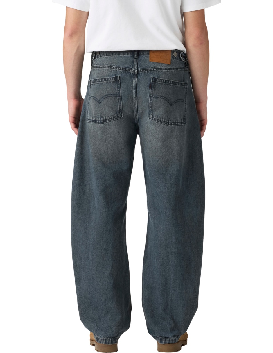 Jeans regular baggy lavado obscuro para hombre 3