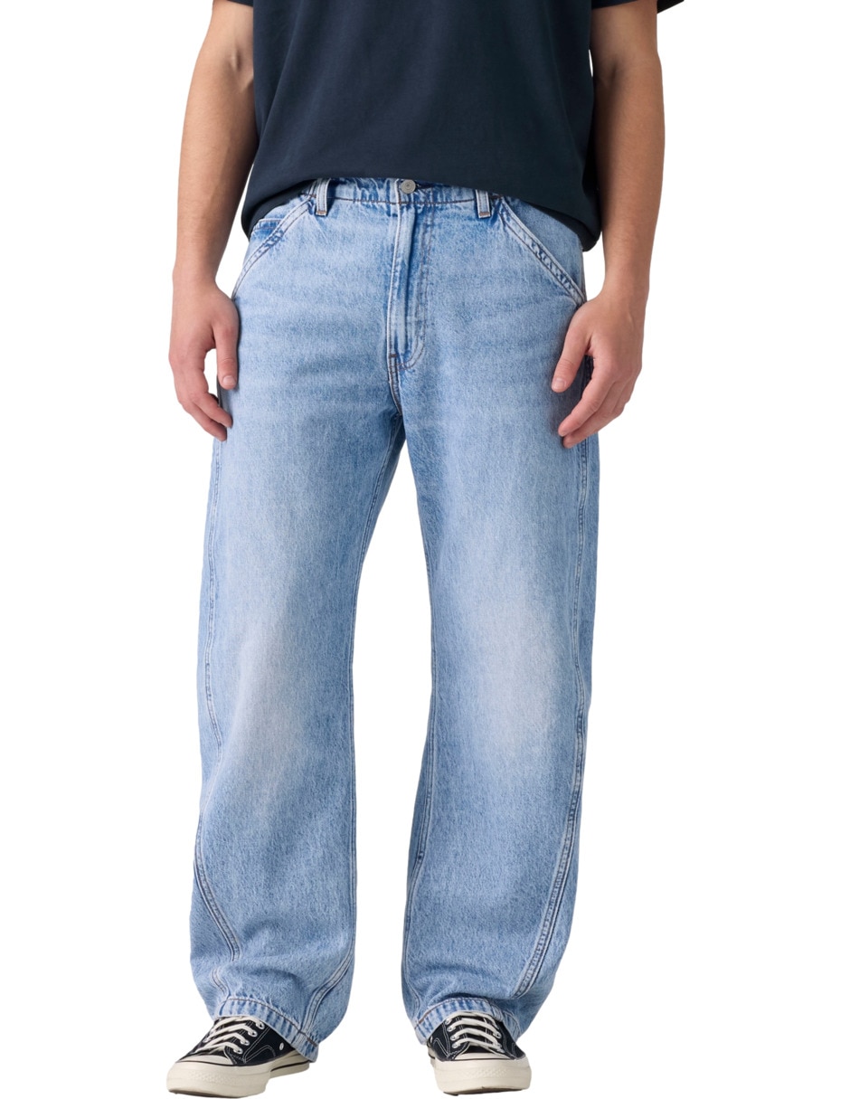 Jeans regular baggy lavado claro para hombre