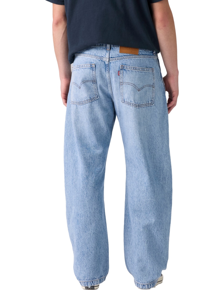 Jeans regular baggy lavado claro para hombre 3