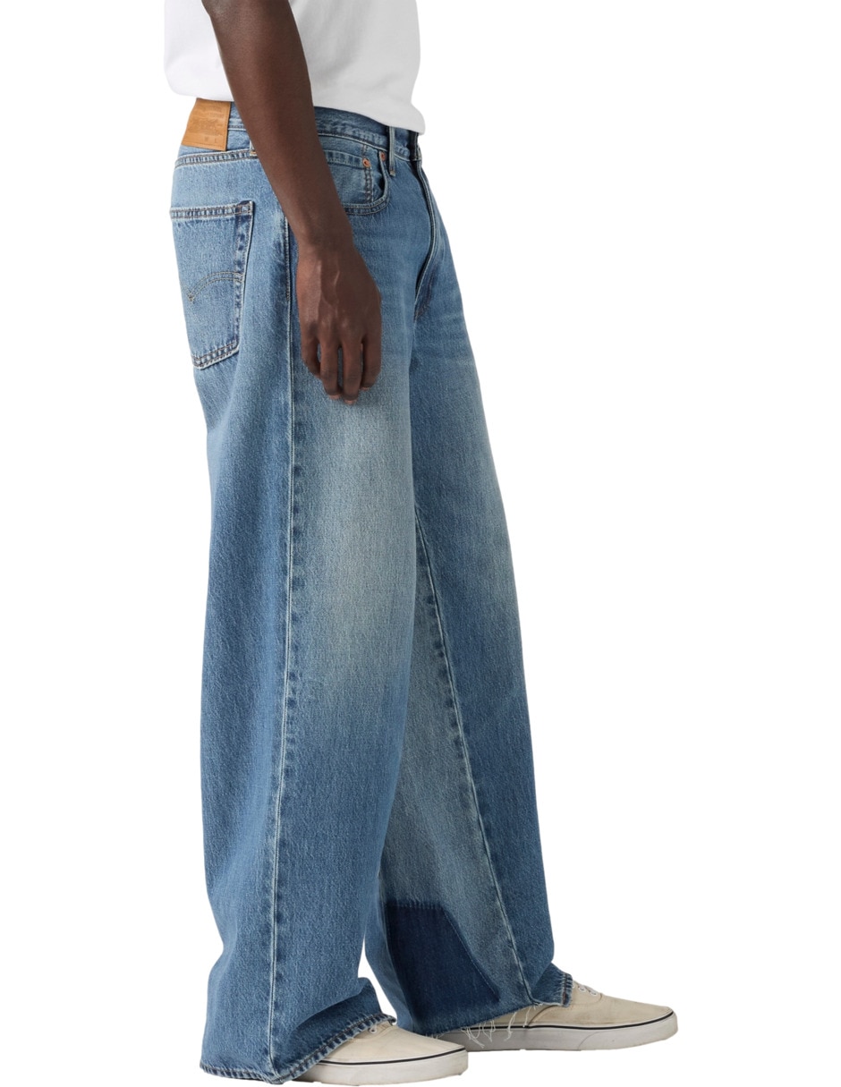 Jeans regular baggy lavado medio para hombre 5