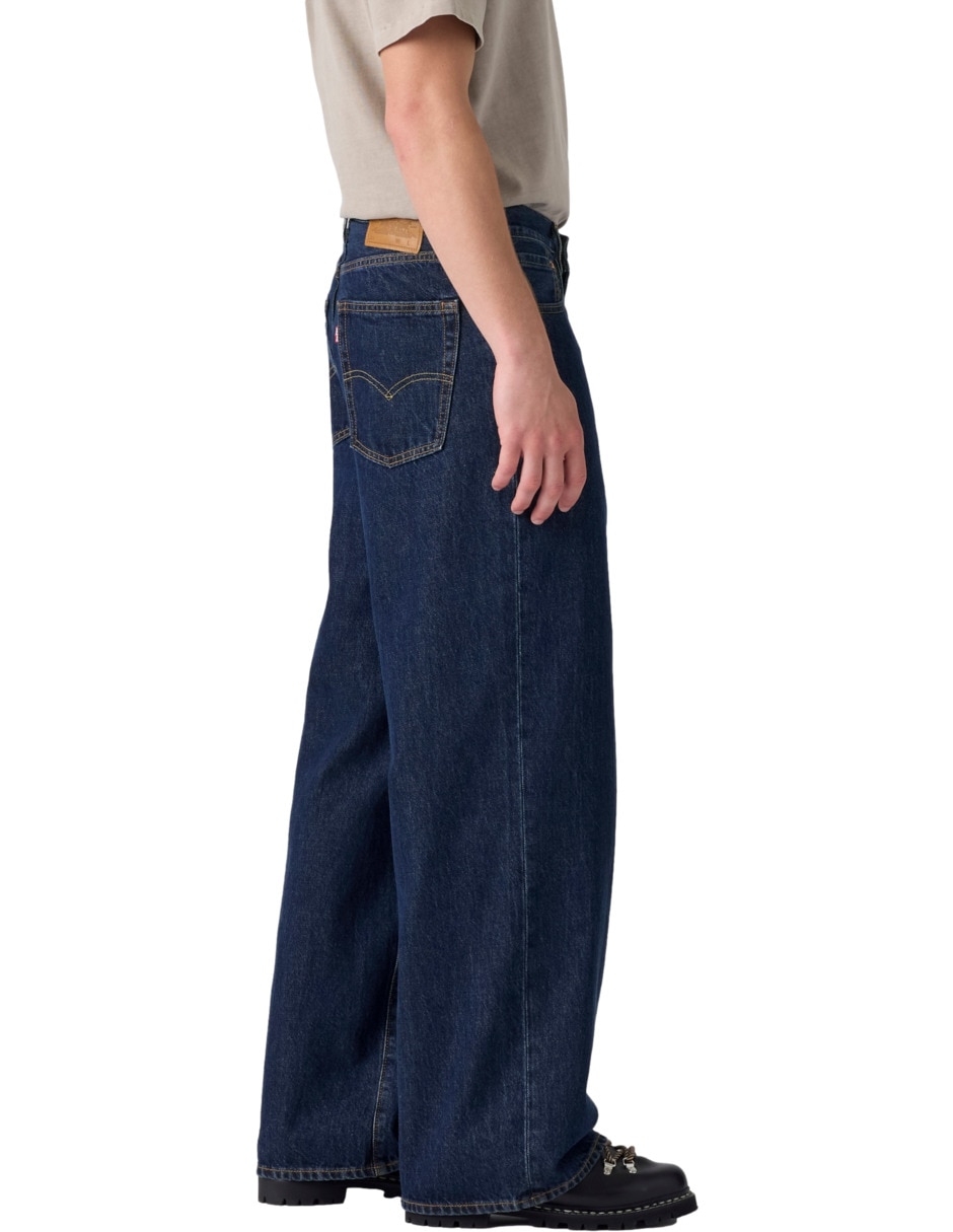 Jeans regular baggy lavado obscuro para hombre 3