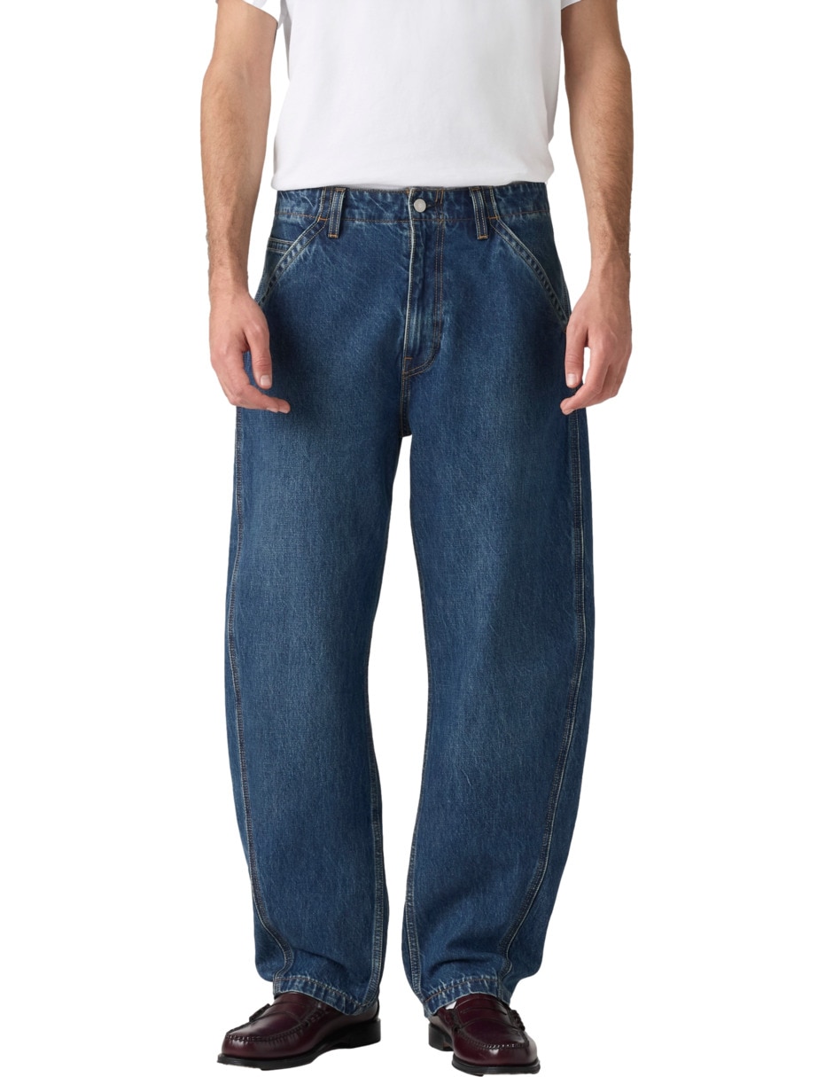Jeans regular baggy lavado medio para hombre