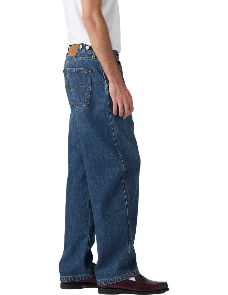Jeans regular baggy lavado medio para hombre 5