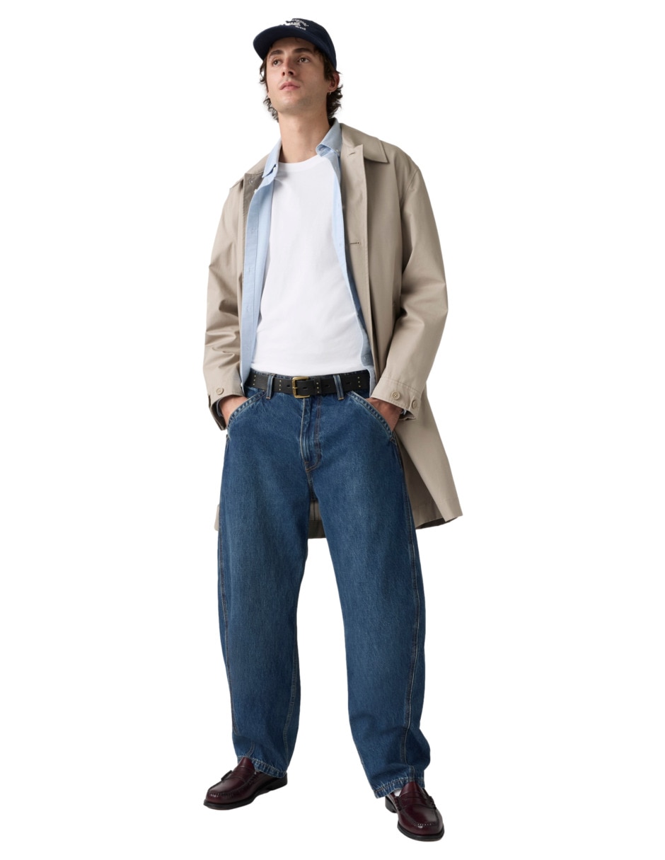 Jeans regular baggy lavado medio para hombre 2