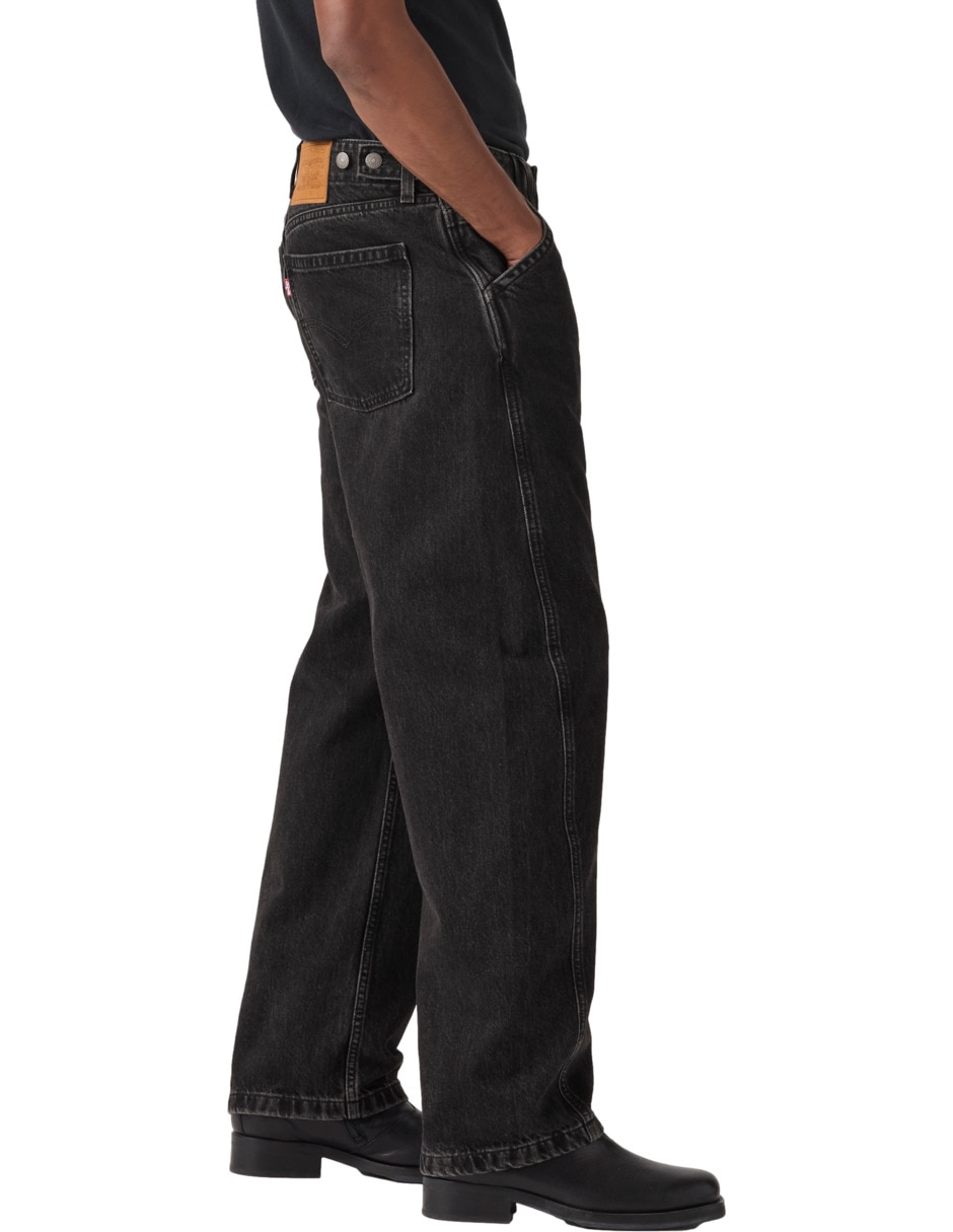 Jeans regular baggy lavado obscuro para hombre 3