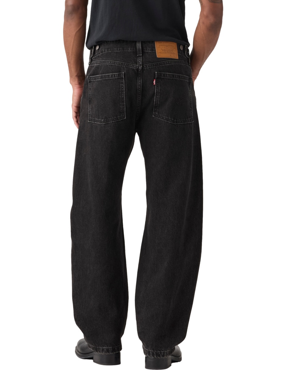 Jeans regular baggy lavado obscuro para hombre 4