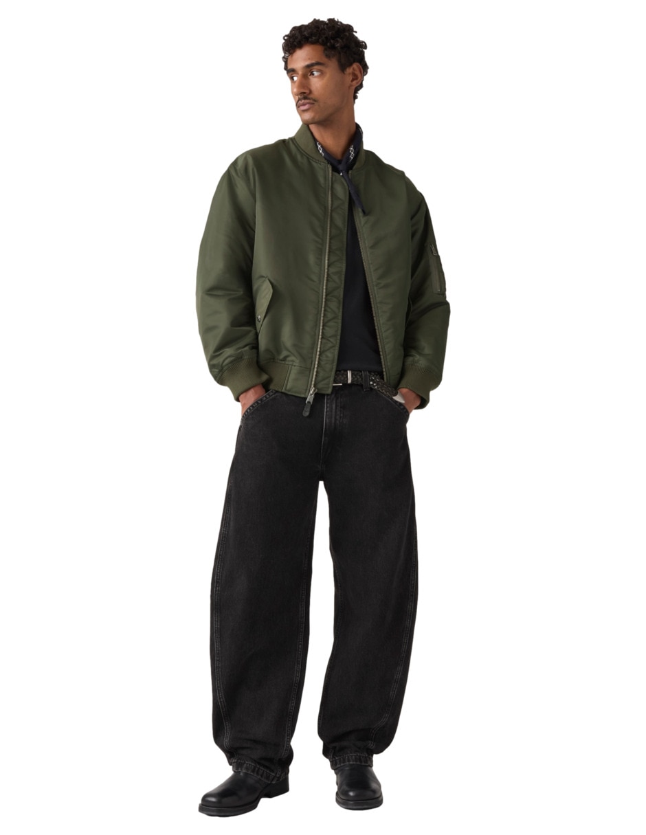 Jeans regular baggy lavado obscuro para hombre 2
