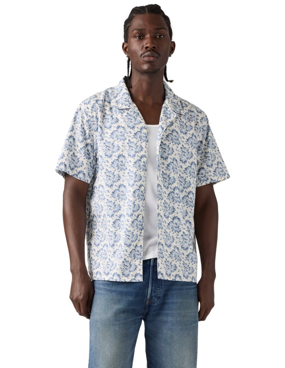 Camisa de algodón manga corta para hombre