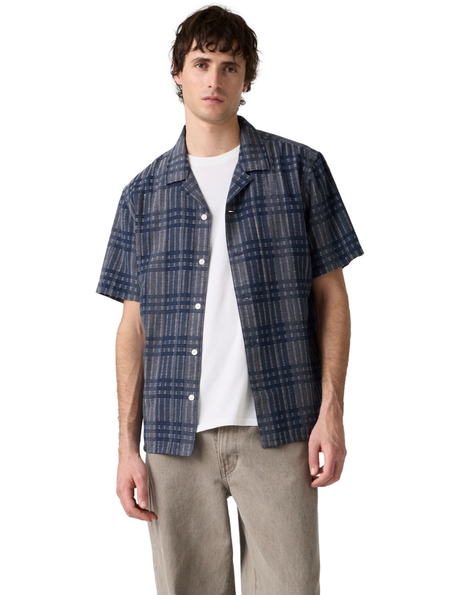 Camisa de lino manga corta para hombre Camisa de lino manga corta para hombre