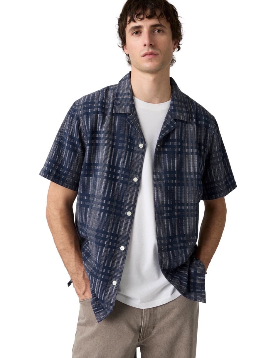 Camisa de lino manga corta para hombre 3